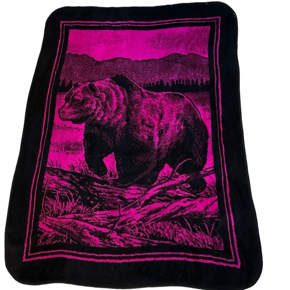 Vintage Bedding Vintage San Marcos Blanket Grizzly Bear Throwtwin